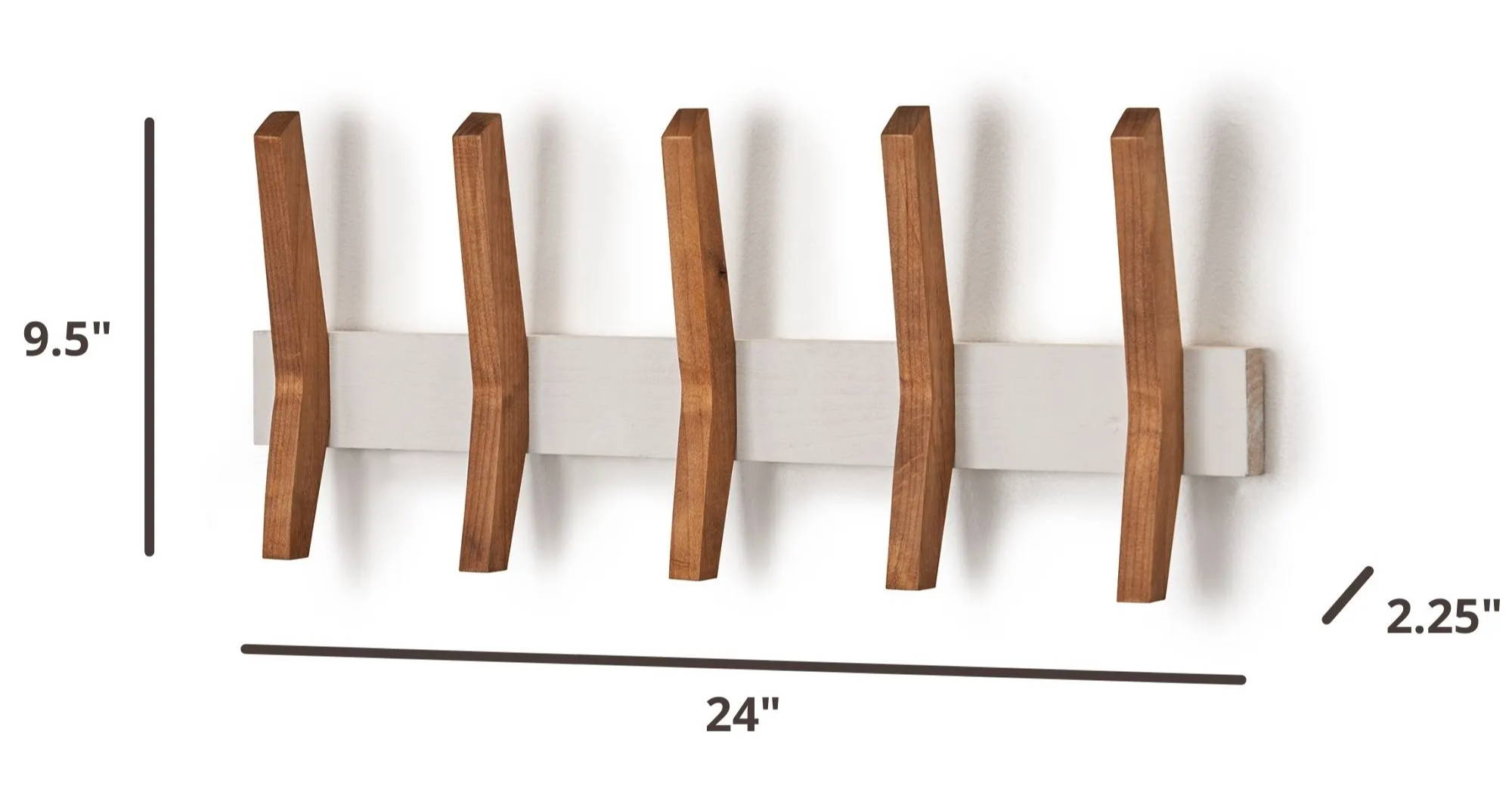 24 inches wide wood wall rack