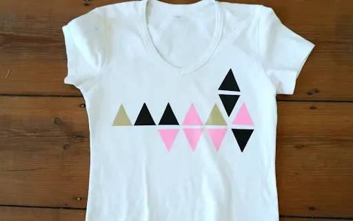 womens tshirt with some colorful triangles