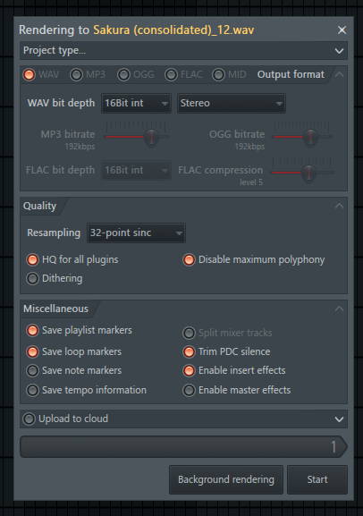 fl studio rendering audio