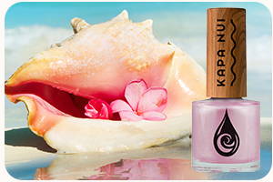 starter set of non toxic nail polish in seashells heart with conch shell