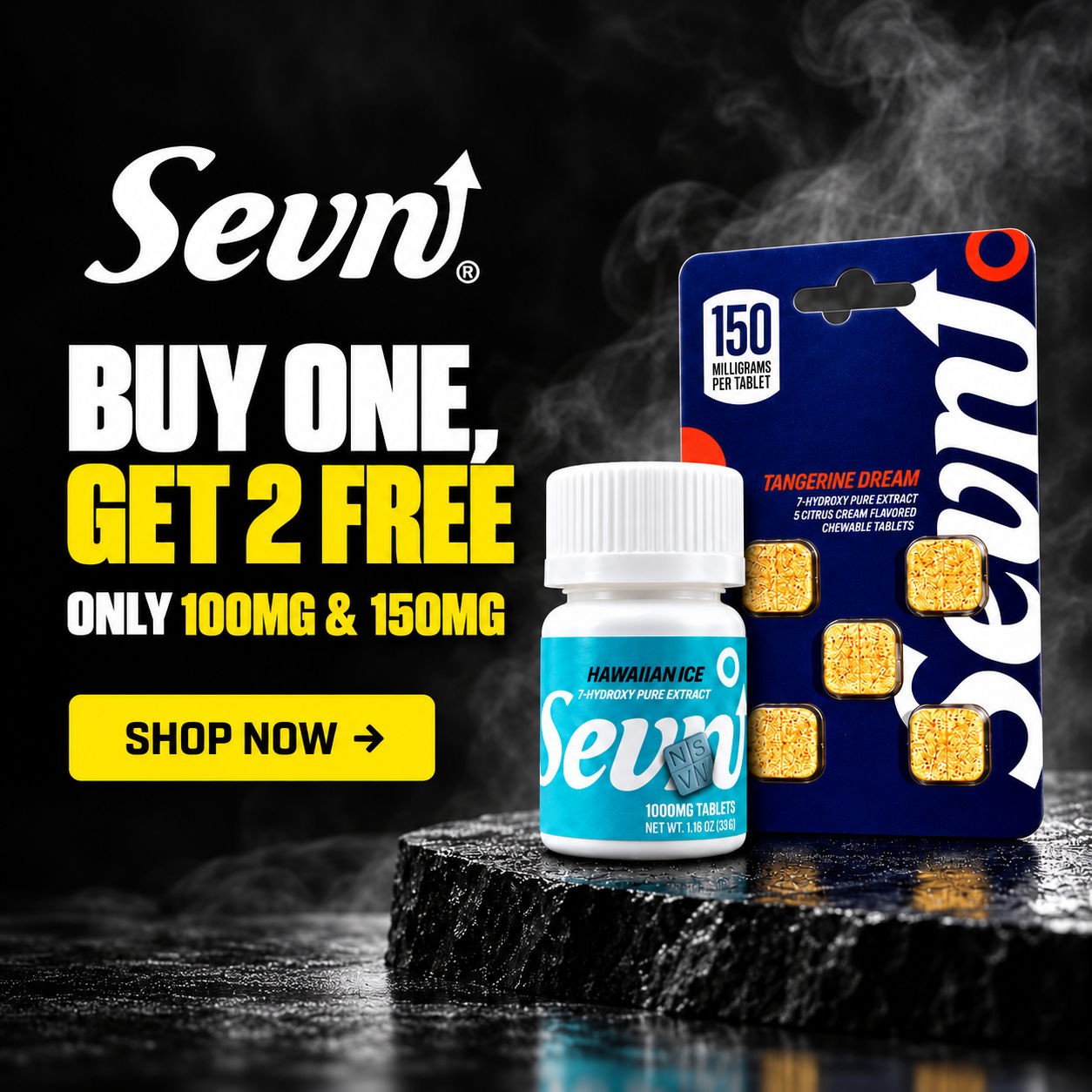 Sevnt promotion: Buy one, get two free on products. Shop now.