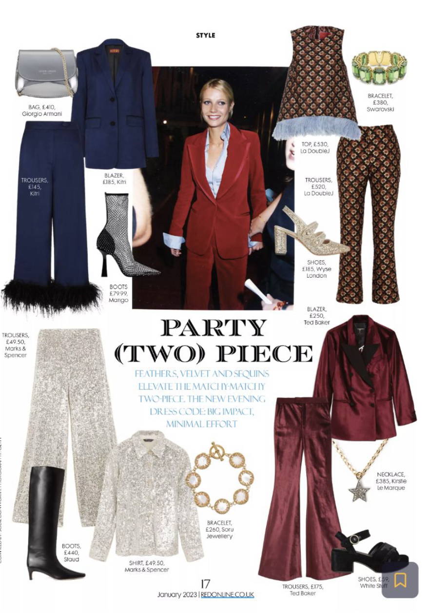 RED MAGAZINE FEATURES Soru jewellery Apollo bracelet 18ct gold plated silver and mother of pearl gemstones