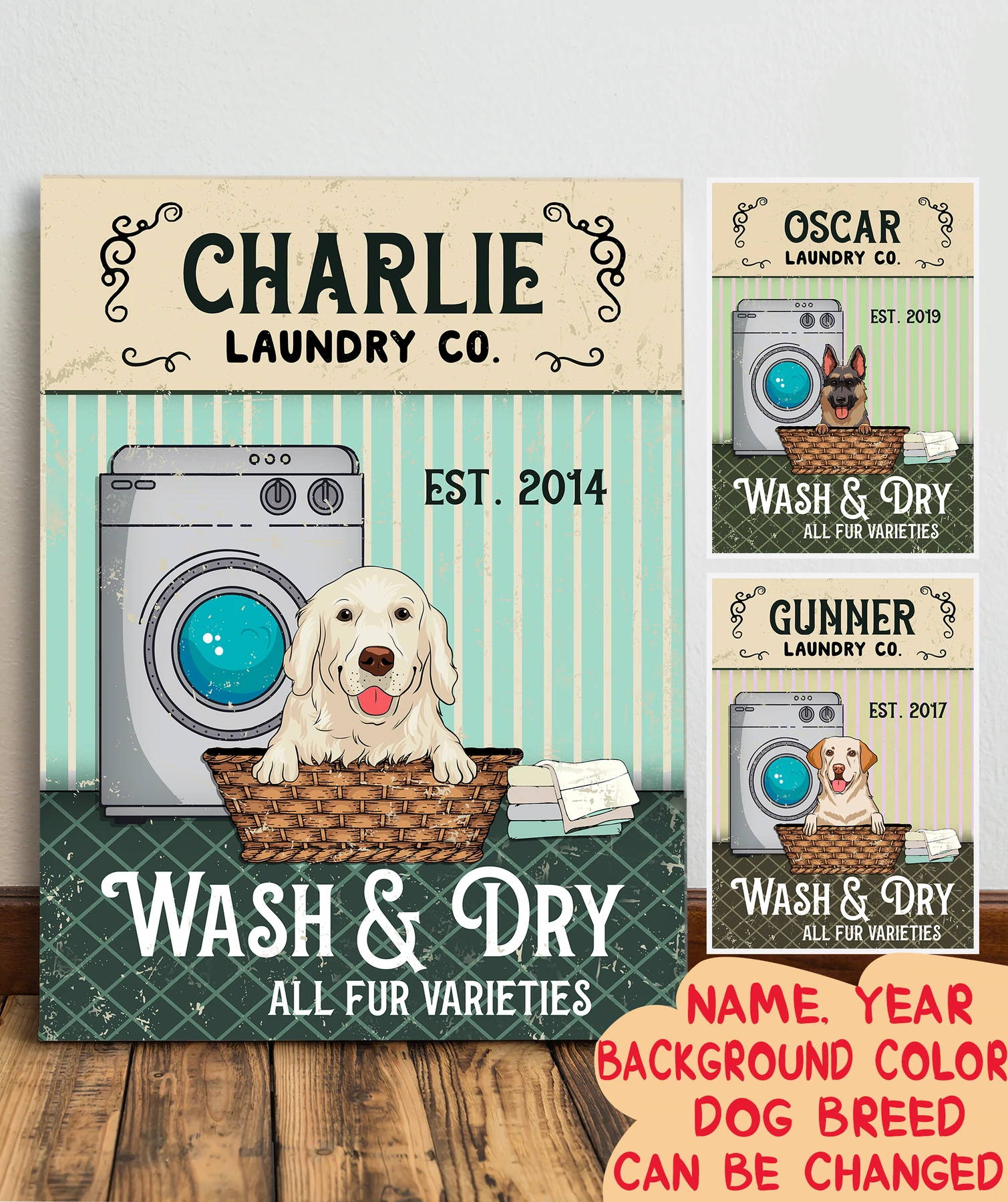 DOG LAUNDRY CO. - PERSONALIZED CUSTOM CANVAS
