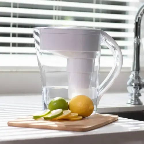 Water filter pitcher on the counter