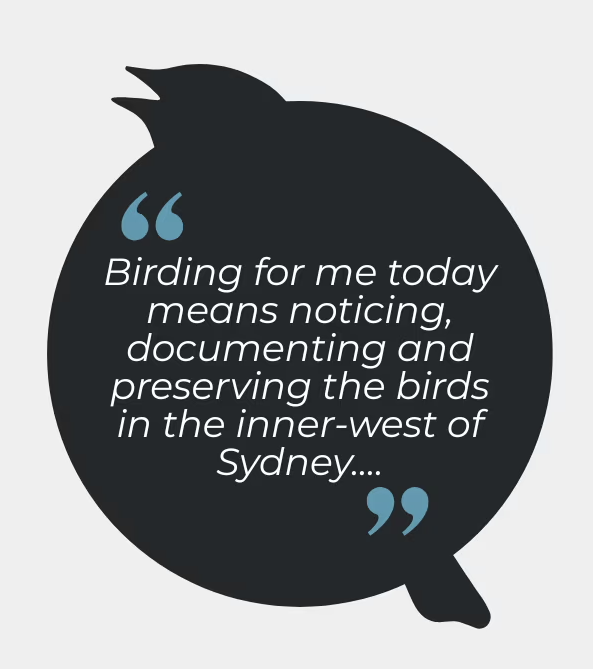 bird tale quote from Lorne Johnson, Sydney birder and author