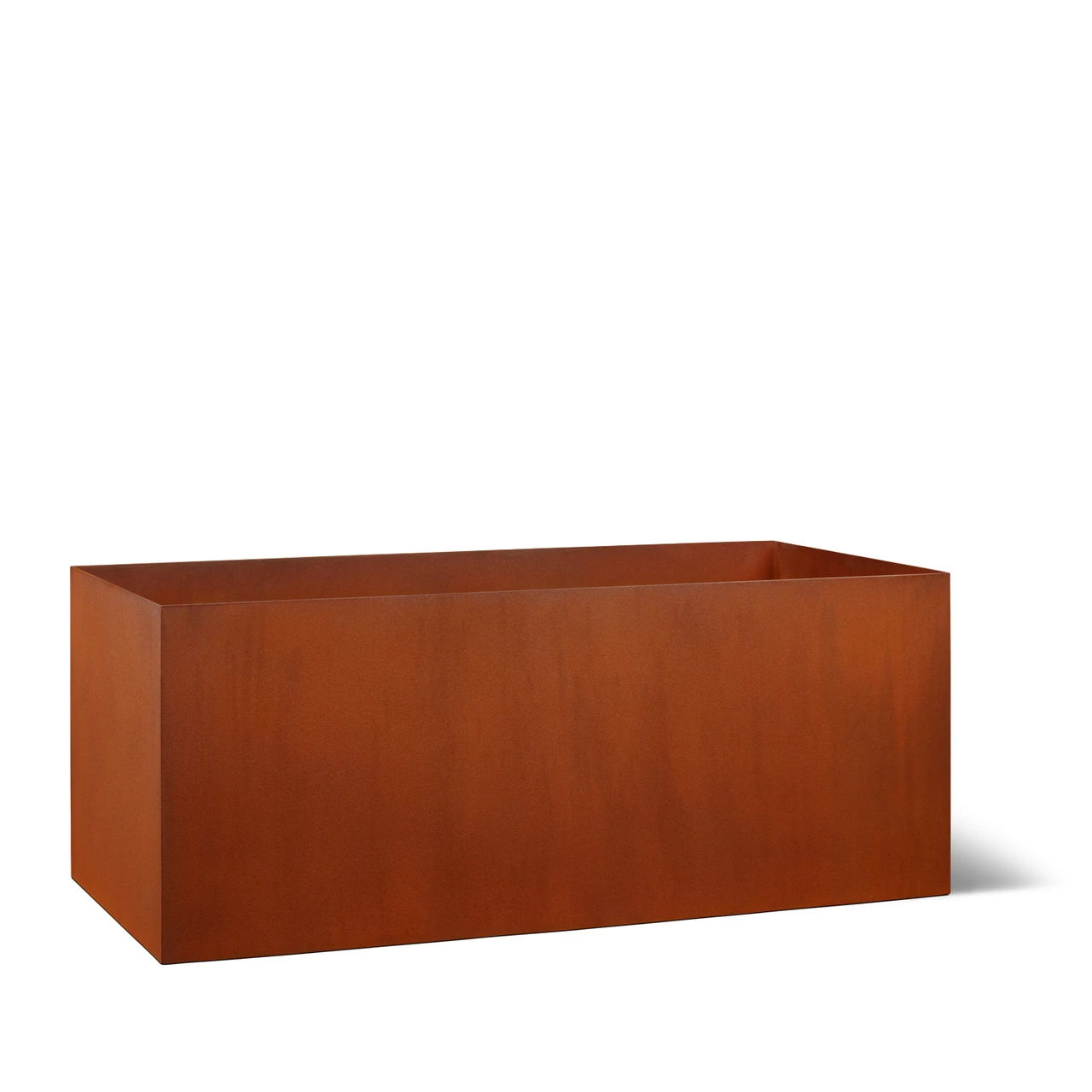 Corten Steel Planter on white background.