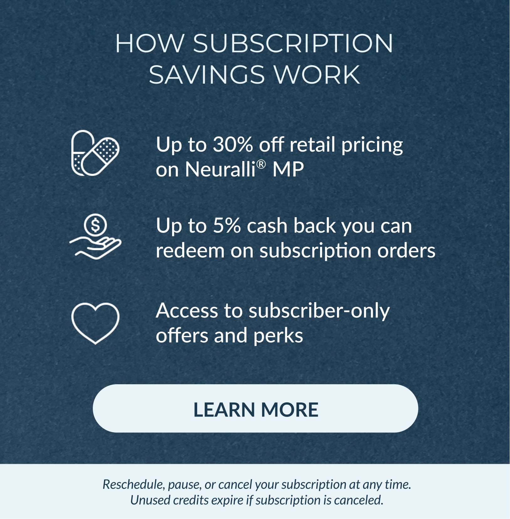 How subscription savings work with discounts and cashback offers.