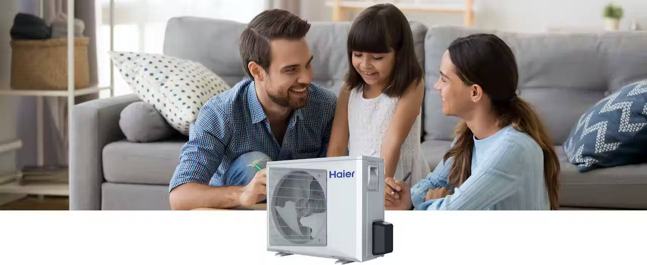 Photo of a Haier Side-Discharge 14 SEER Air Conditioner