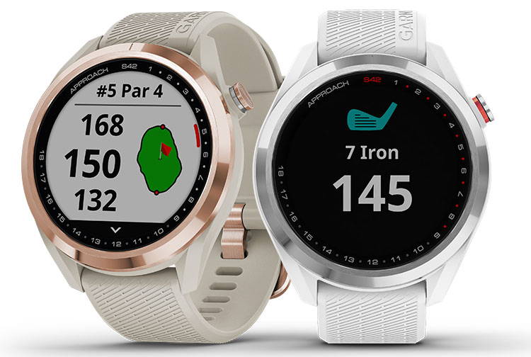Garmin S42 golf GPS smartwatch rose gold and silver