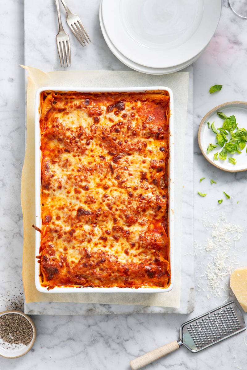 Three-cheese lasagna