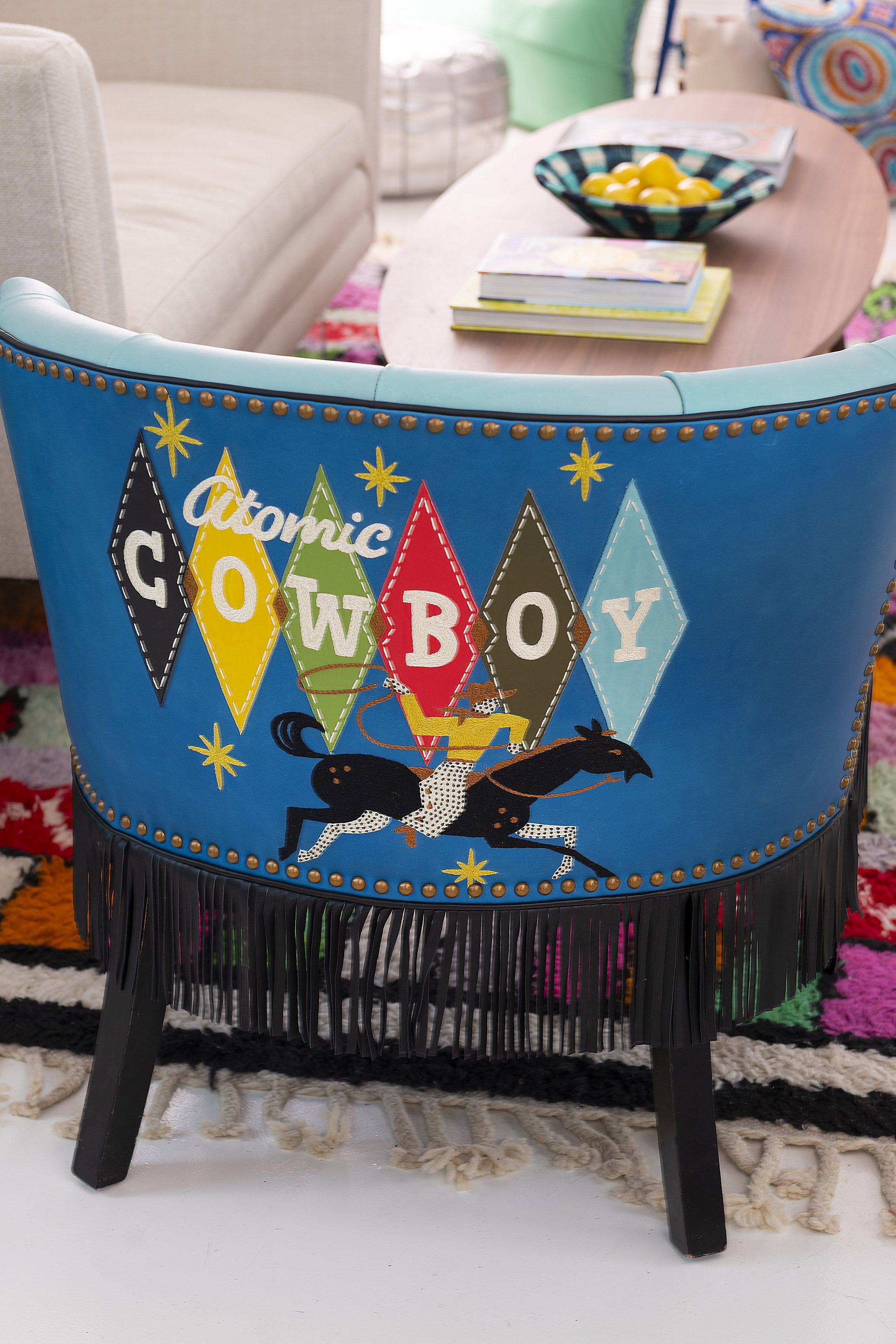 Atomic Ranch chair in the DDR Casita at The Halles in Round Top, Texas.