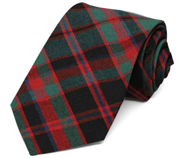 Red and green plaid tie