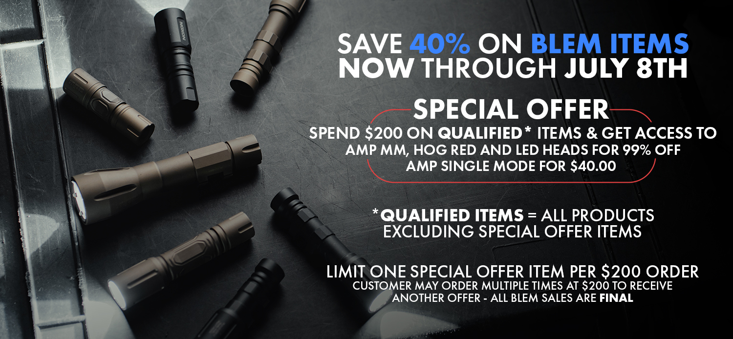 Promotional image for a sale on blemished items ending July 8th.