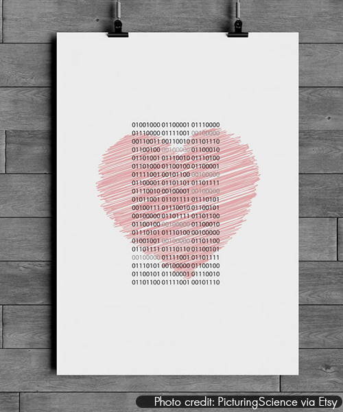 Binary Code I Love You Poster