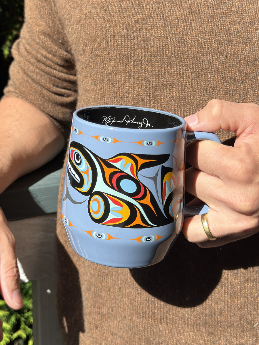 Whale Big Ceramic Mug 20oz by Maynard Johnny Jr., Coast Salish, Kwakwaka'wakw