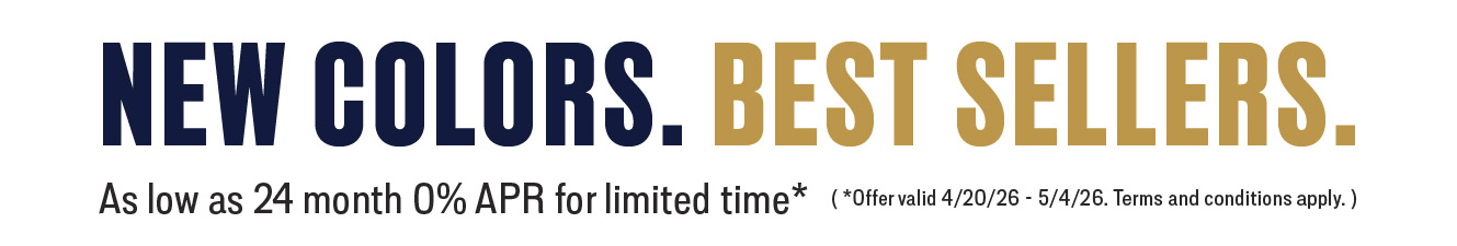 New colors and best sellers promotional text.