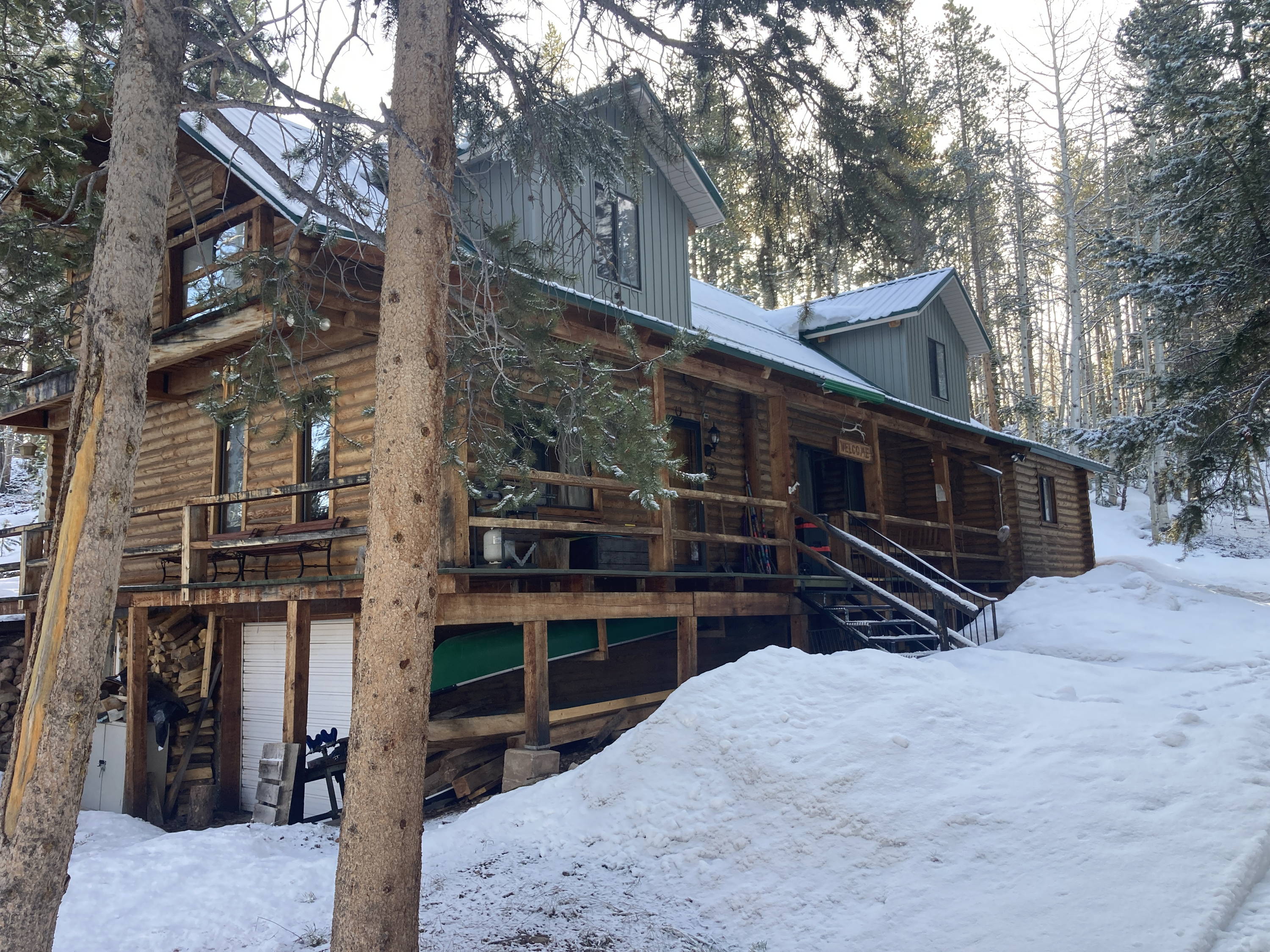 Mark's original cabin in the snow
