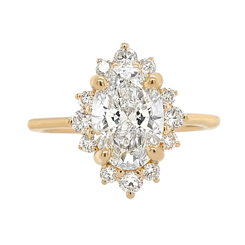 custom engagement ring in yellow gold