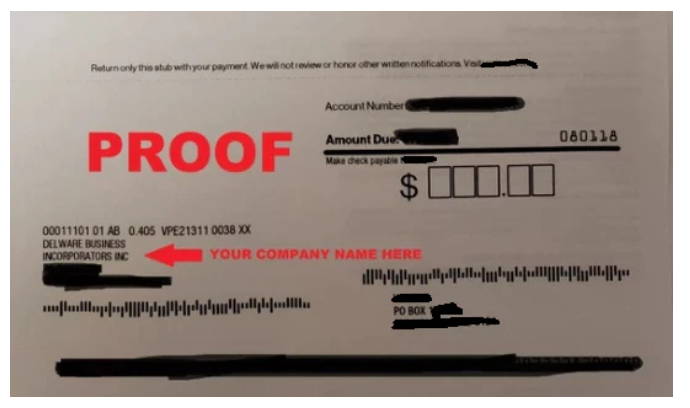 Delaware Phone Number with Utility Bill Proof