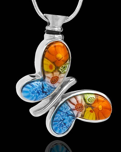 Colorful Fly Away Butterfly Cremation Jewelry