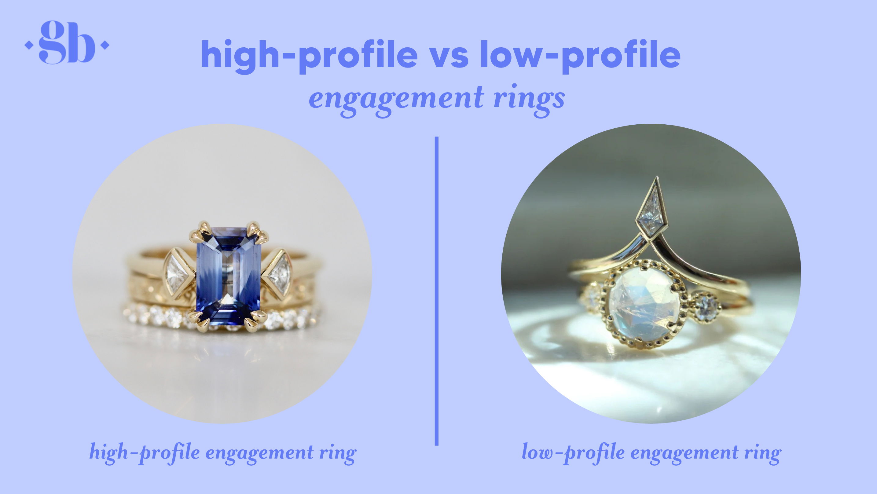 High-profile vs low-profile engagement rings