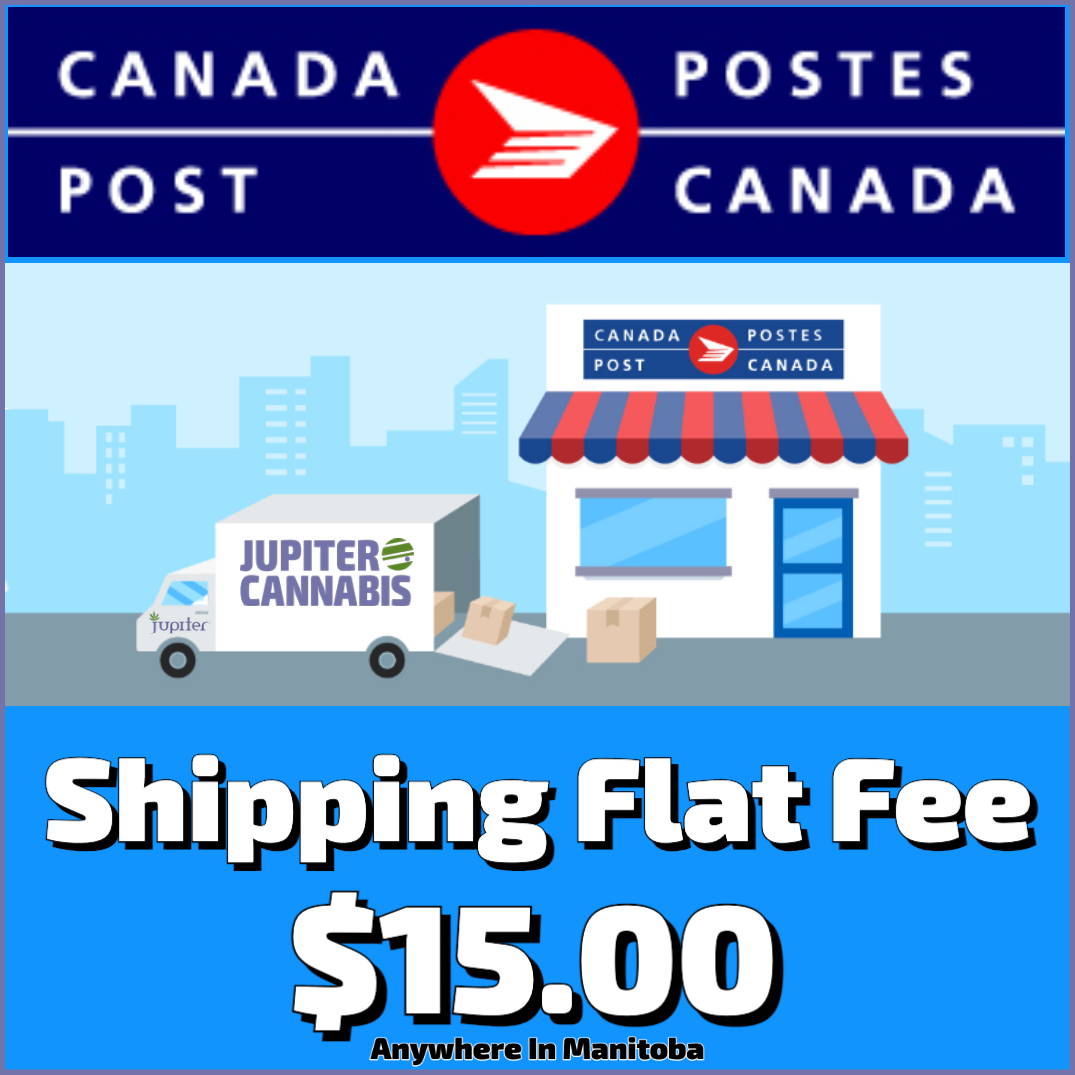 Order cannabis online and have it shipped Canada Post in Manitoba for $15.00.