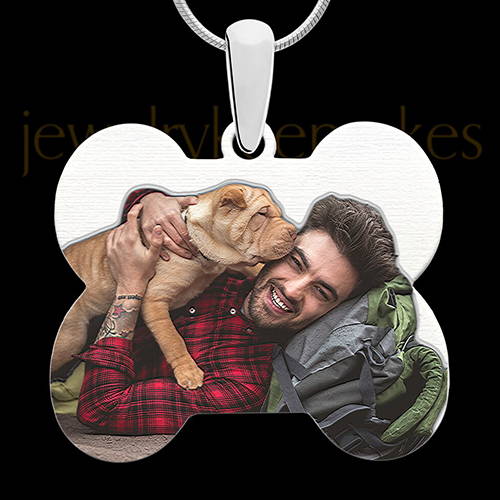 Full Color Doggie Bone Photo Engraved Jewelry