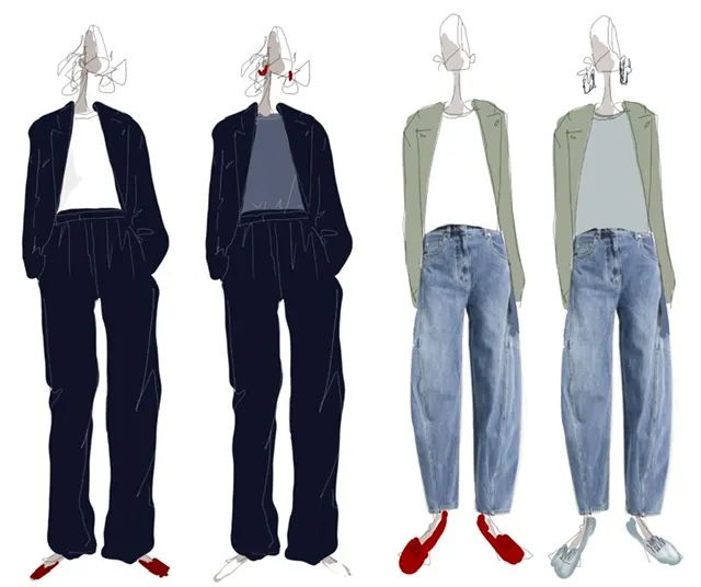 Illustration of four stylized figures in casual clothing.
