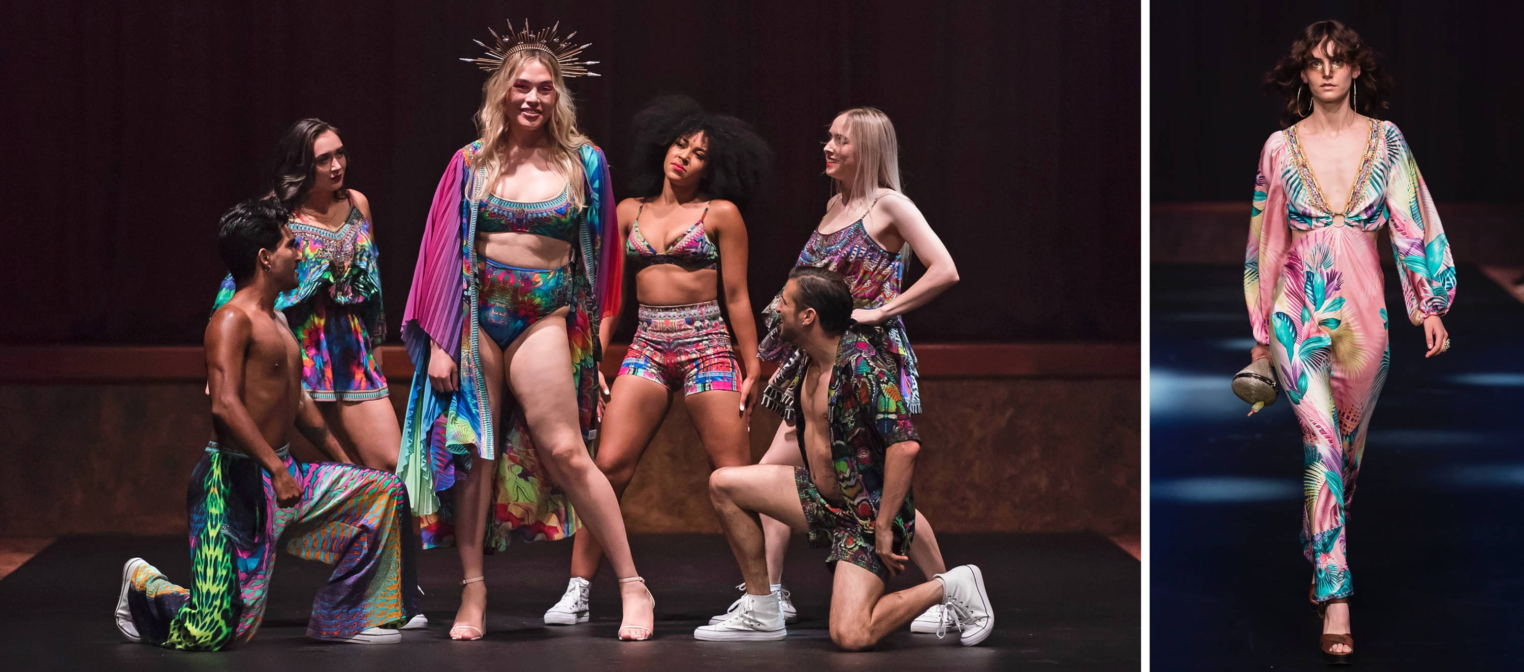 CAMILLA Melbourne Fashion Week 2021 | CAMILLA Rainbow Clothing on models, AJ Clementine
