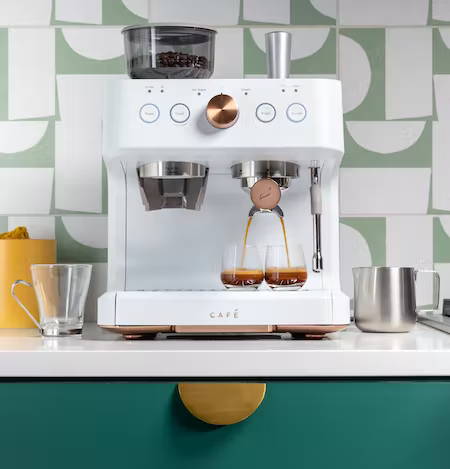 GE Cafe Matte Black Bellissimo Semi-Automatic Espresso Machine + Reviews