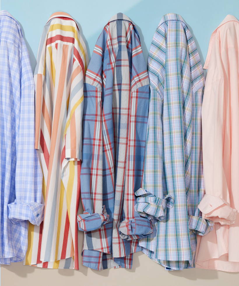 Collection of UNTUCKit soft vintage wash shirts.