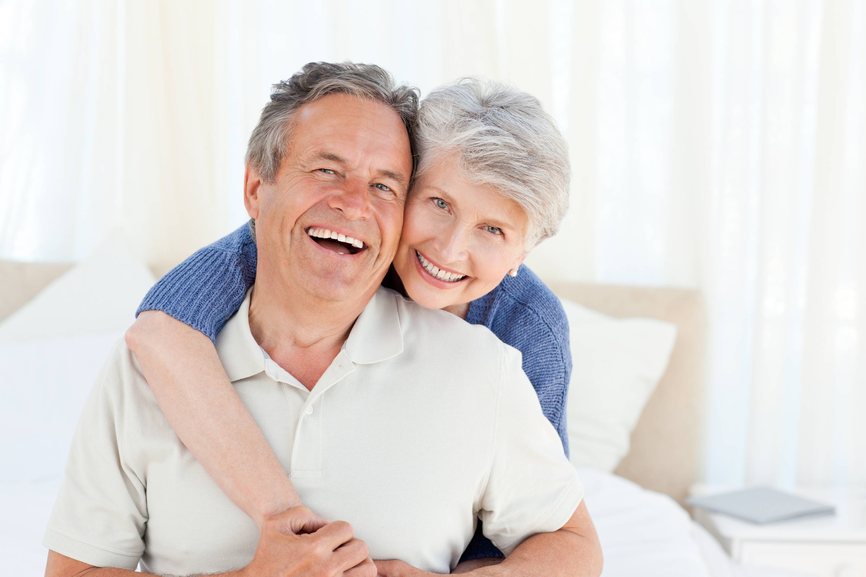 A picture of a happy elderly couple