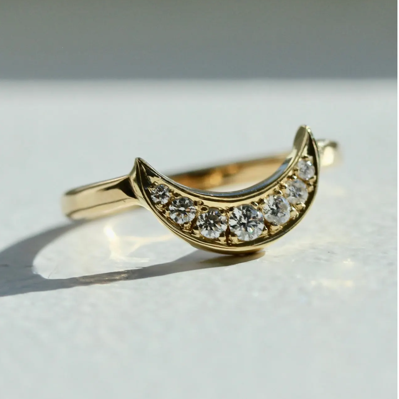 Crescent Moon Diamond Band