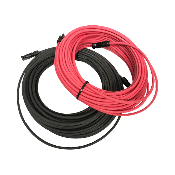 Coiled red and black electrical wires stacked together.