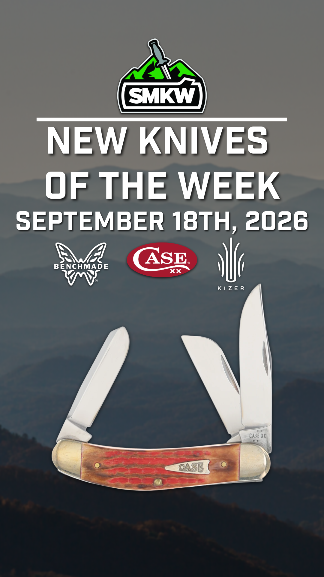 Promotional image for new knives of the week, September 18th, 2026.