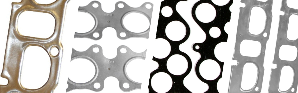 Photo collage of various automotive gaskets for off-road vehicles. 