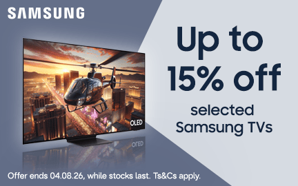 Up to 15% off selected Samsung TVs