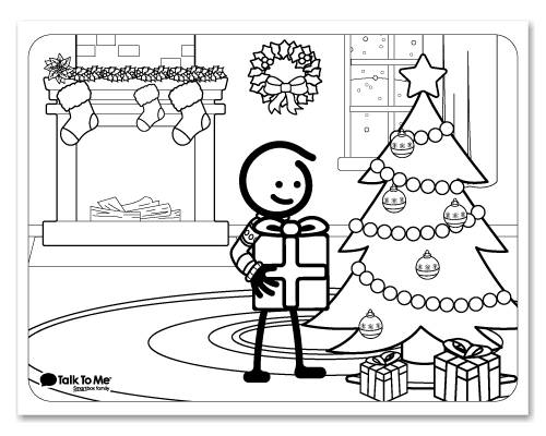 Christmas coloring page preview