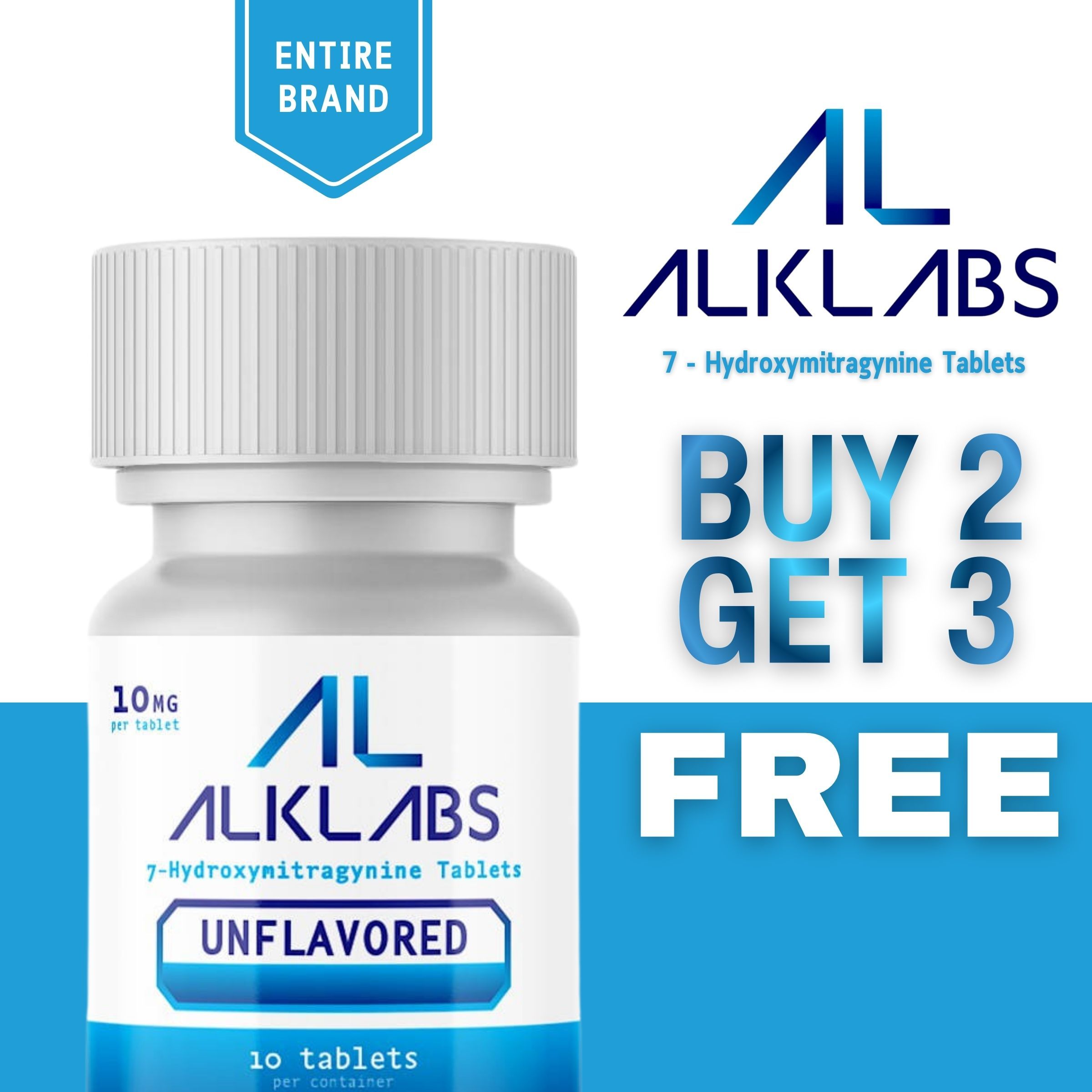 Bottle of ALKLABS tablets, promoting 