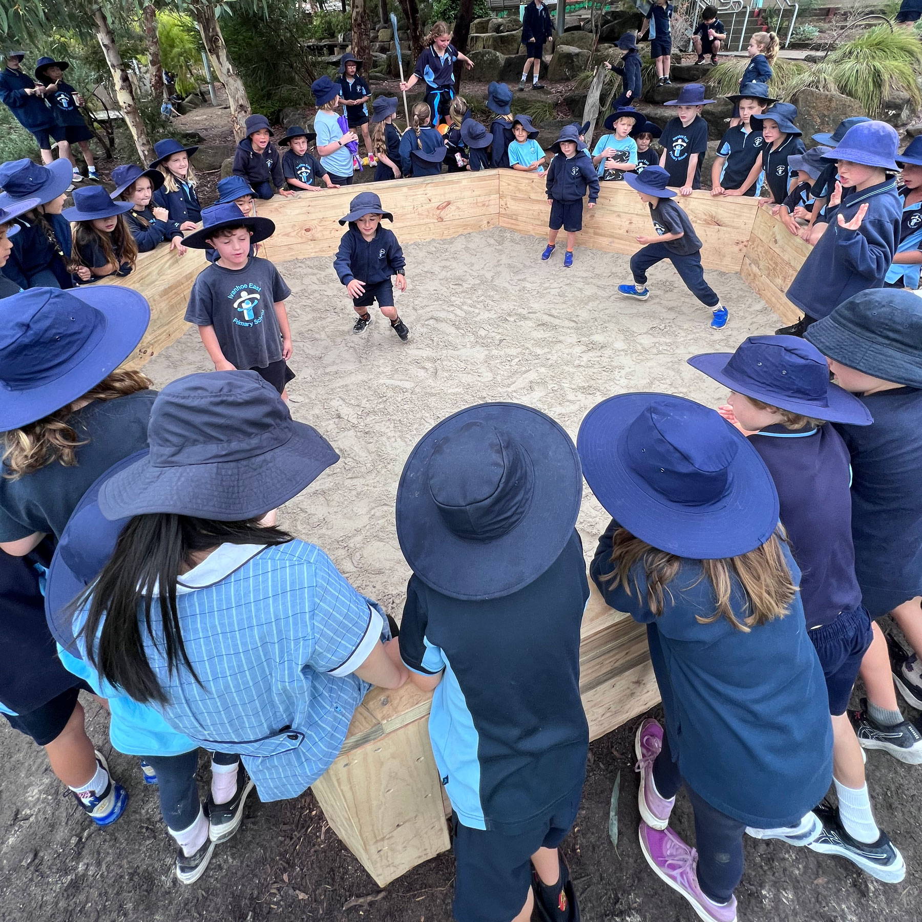 Children participating in Gaga Ball Tournament using Gaga Games' products