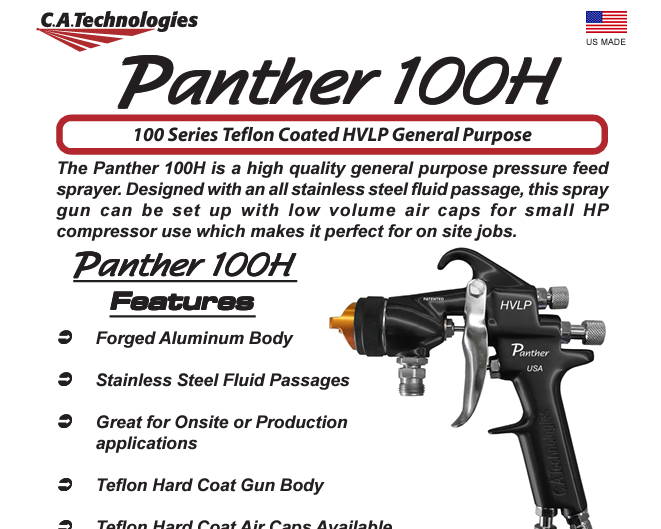 Panther 100H HVLP (General Purpose), Sales sheet