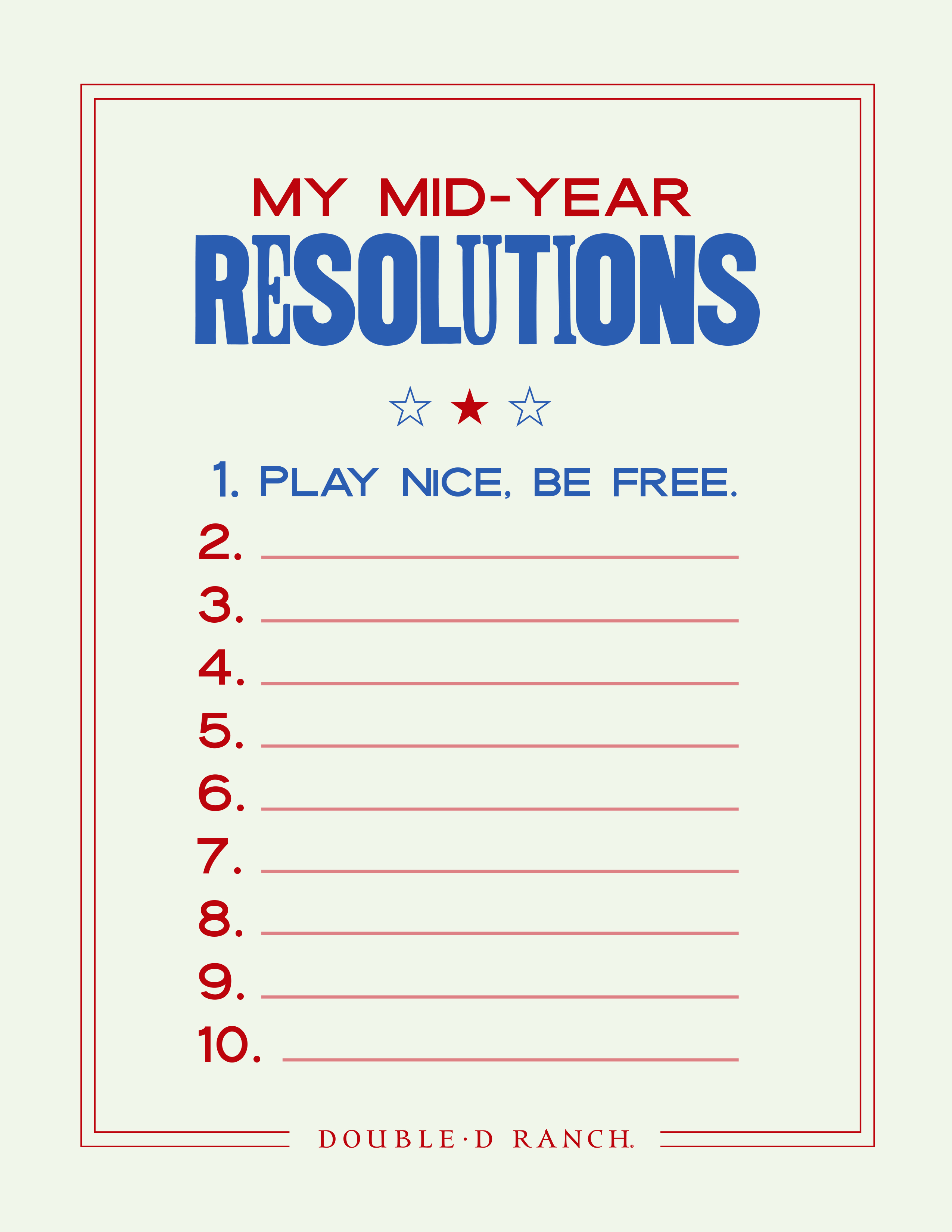 My Mid Year Resolutions version 2!