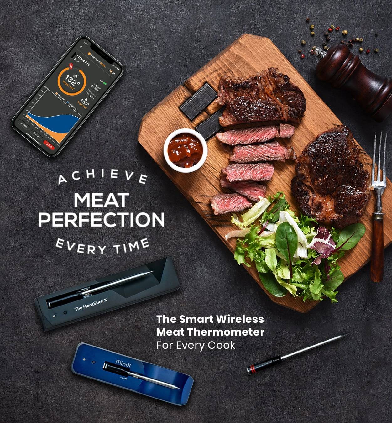 The MeatStick Smart Wireless Meat Thermometer for Every Cook