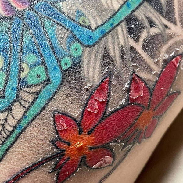 Color tattoo healing stages pictures