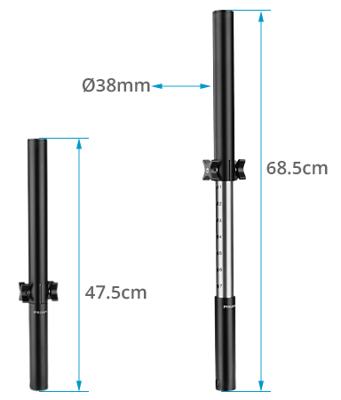 Proaim Height Adjustable Telescopic Poles for Atlas Video Production Camera Carts