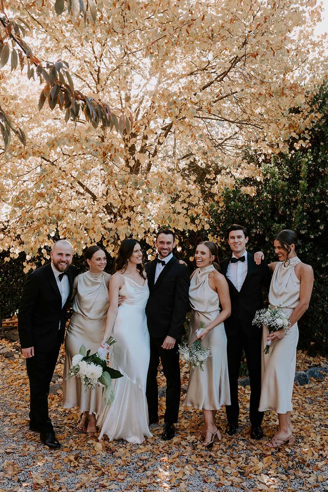 Bride and groom with their loved ones and family members