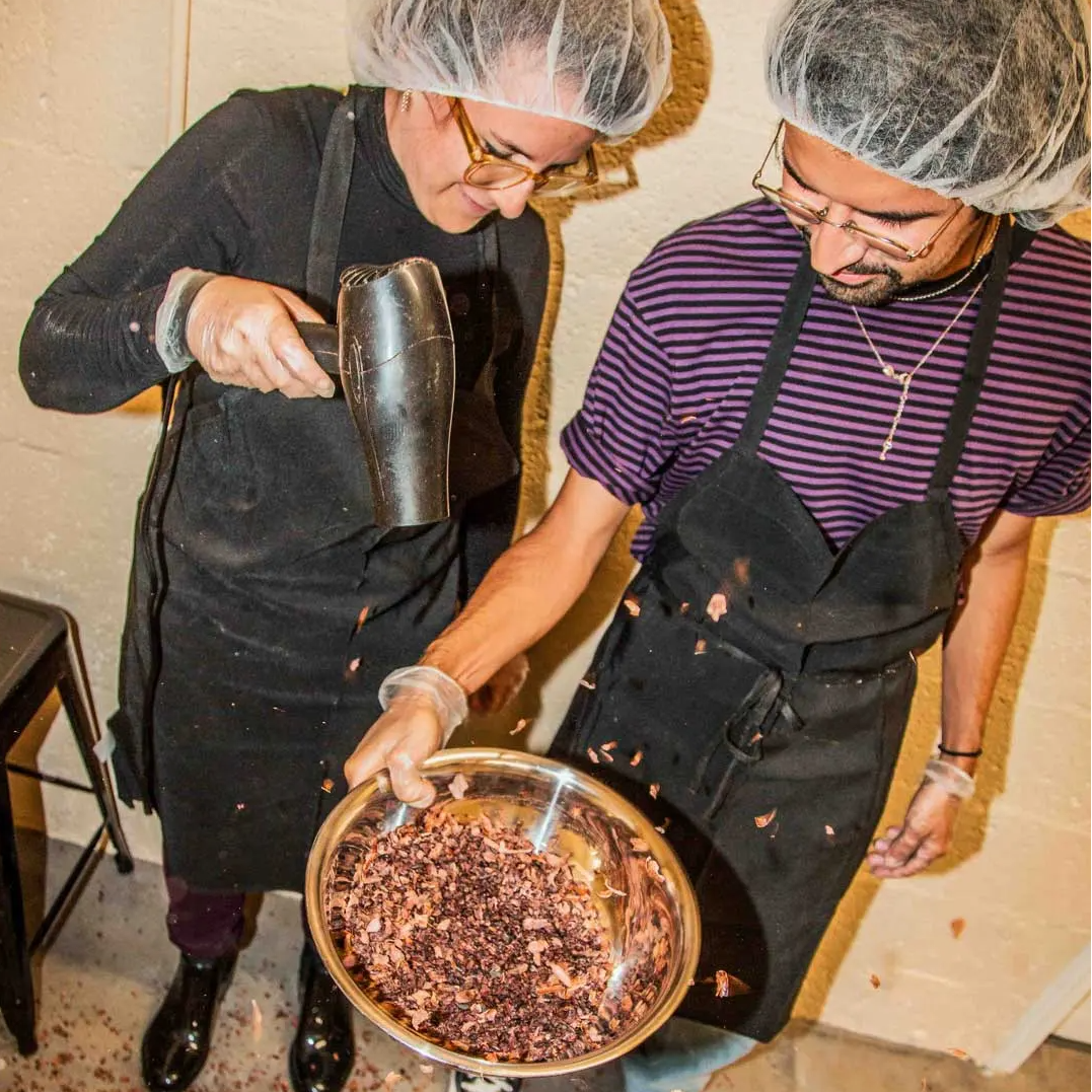 Winnowing Cacao Beans