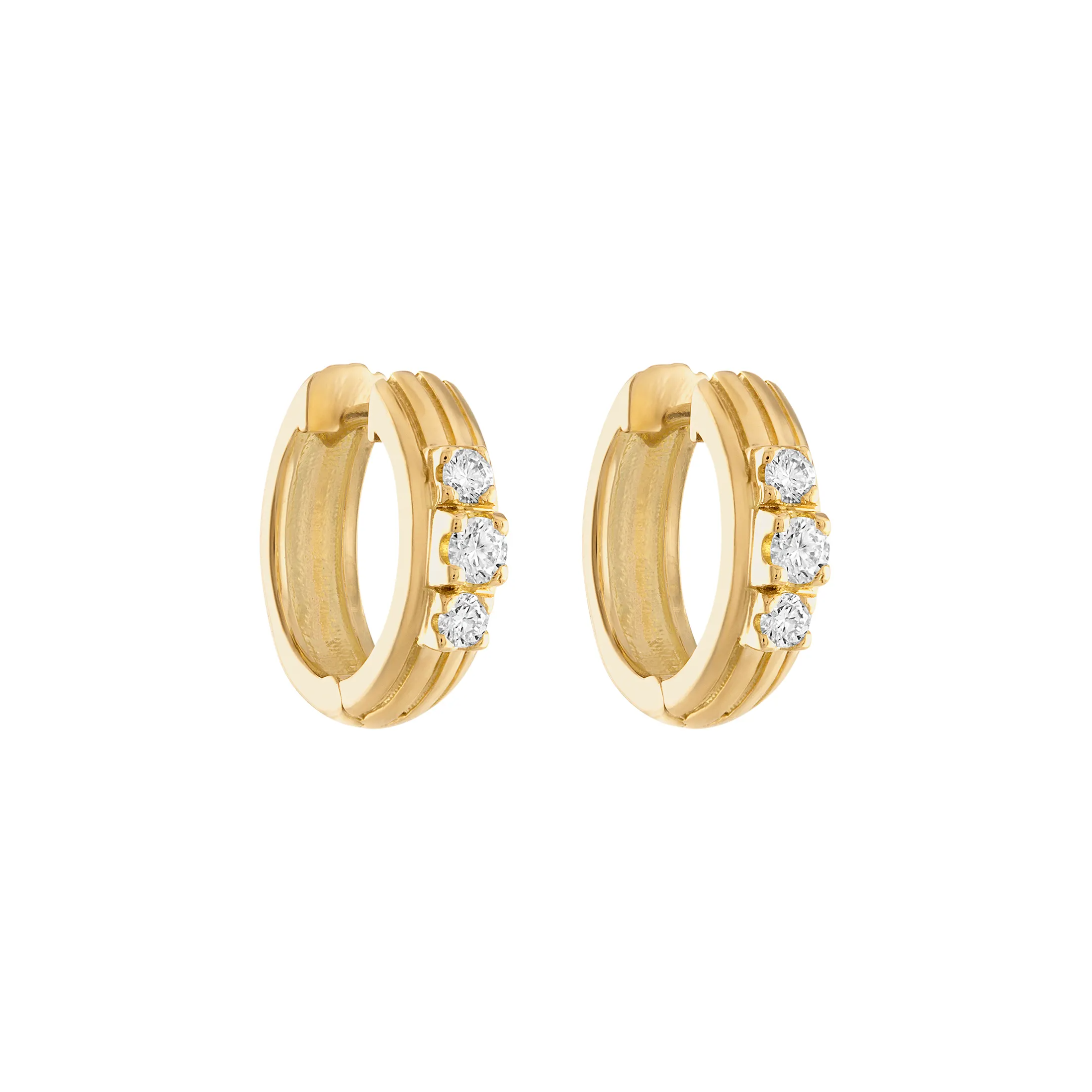 Portofino Diamond Huggie Hoop Earrings in 18K gold