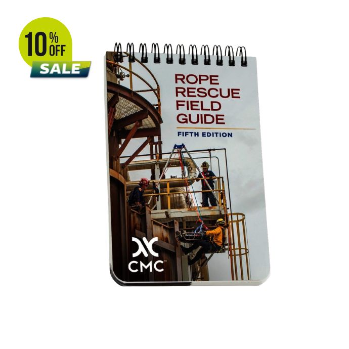 Rope Rescue Field Guide, fifth edition, with a sale promotion.