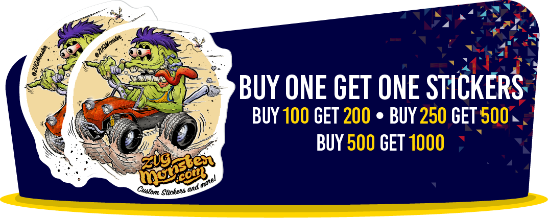 Buy One Get One Custom Stickers - Buy 100 Get 200 Custom Stickers